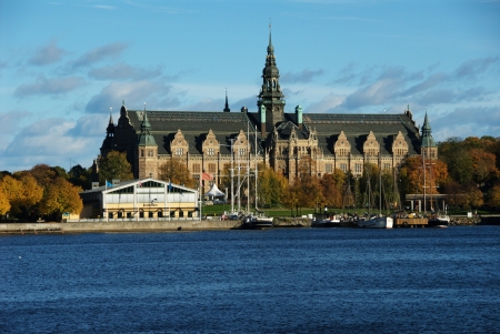 Nordiska museum building on Djurgarden, Stockholm, Swedenのeditorial素材