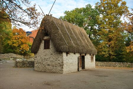 Pony shelter, original from the island of Gotland, now in Skansen open air museumのeditorial素材