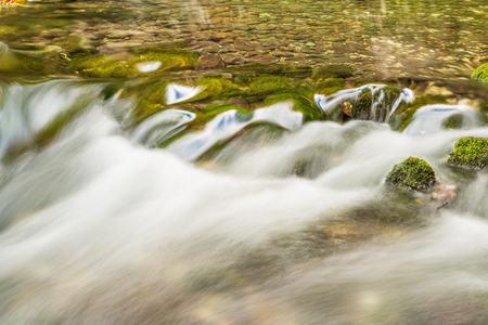 Waterfall Kropa in Voje valley, in Octoberの写真素材