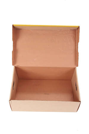 Open cardboard box isolated on white background