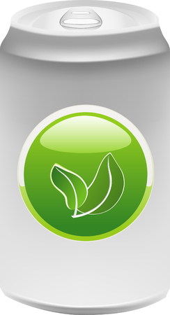Aluminum can with Ecology symbolのイラスト素材
