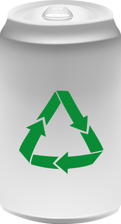 Aluminium can with recycling symbolのイラスト素材
