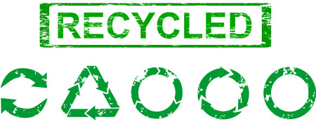 Set of recycling symbols - Rubber stamp vectorのイラスト素材