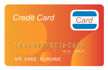 Orange credit card vector, highly detailed, vectorのイラスト素材