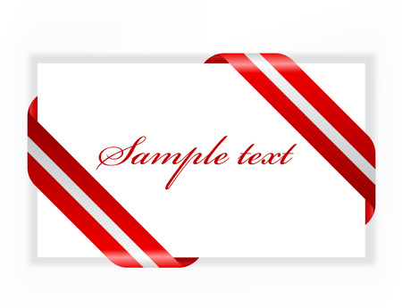 Envelope or card with beautiful red and silver ribbonのイラスト素材