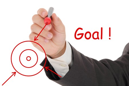 businessman hand and red chart  の写真素材