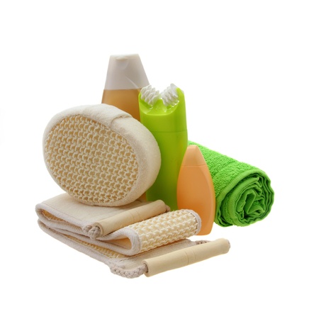 Bath accessory isolated on whiteの写真素材