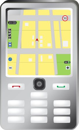 Simple smartphone with navigation mapのイラスト素材