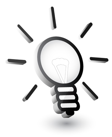 Vector light bulb, 3d のイラスト素材