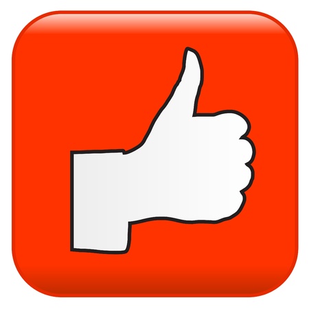 Red button with  Hand OK sign