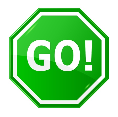 Shiny icon with the word Go .のイラスト素材