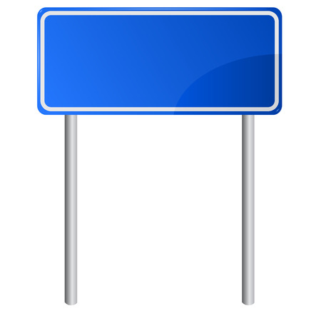 Blank blue road information sign