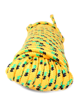 Modern boat rope isolated on white の写真素材