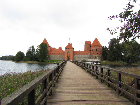 Trakai castle in Lithuania, Vilnius, one of the most popular touristic destinations in Lithuania.のeditorial素材