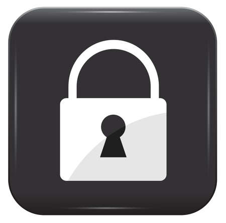 white padlock on black button iconのイラスト素材