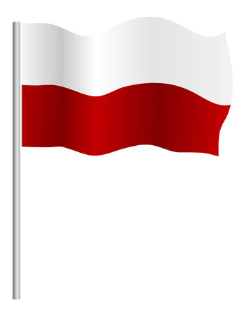 Polish flag on pole, vectorのイラスト素材