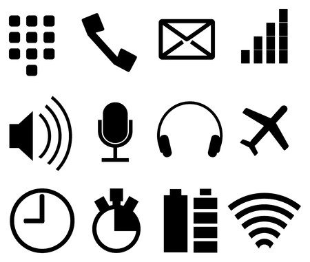 Set of simple modern icons for smartphone, tablet or web application, vectorのイラスト素材