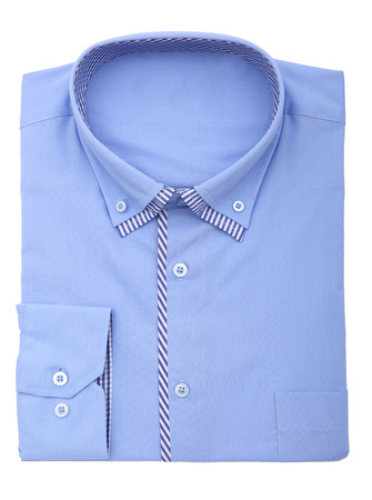 blue shirt isolated on white backgroundの写真素材