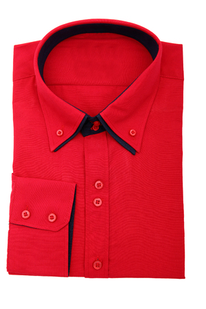 red shirt isolated on white backgroundの写真素材