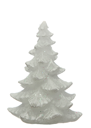 white christmas tree candle,  isolated on white backgrondの写真素材