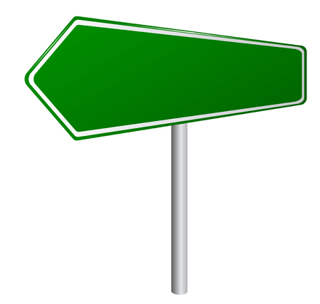 Blank Green Road Sign - Blank destination sign with destination informationのイラスト素材