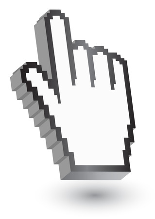 hand cursor symbol 3d,pixels,のイラスト素材