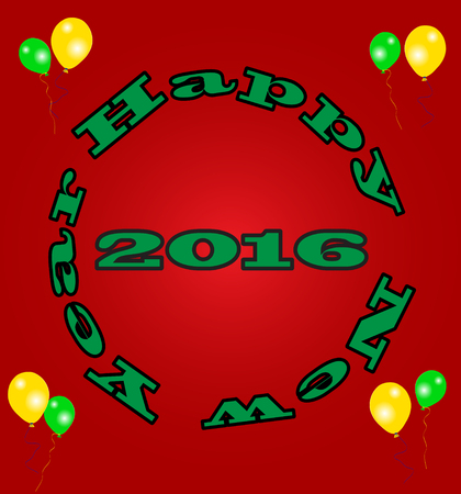 Happy New Year 2016 Greeting Card Template, eps10 vector illustrationのイラスト素材