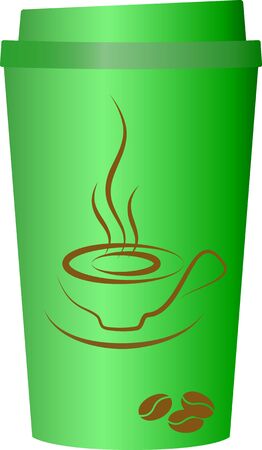 Green coffee cup, vectorのイラスト素材