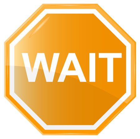Wait stop sign, vector  isolated on white backgroundのイラスト素材