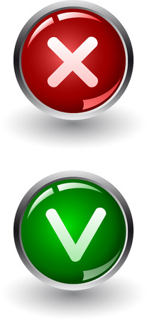 Yes or No buttons cons vector,  check marks, eps 10のイラスト素材