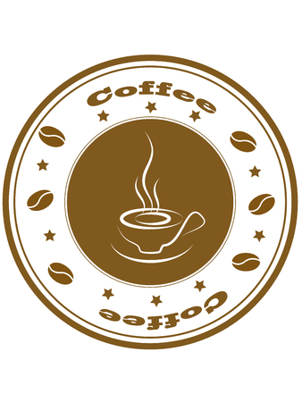 Brown coffee stamp, vector icons.のイラスト素材