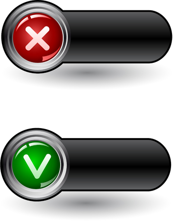 Yes on nor check icons, vectorのイラスト素材