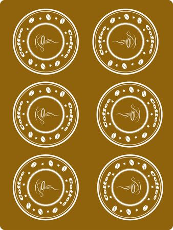 Brown background with stamp  with coffee , vector eps 10のイラスト素材