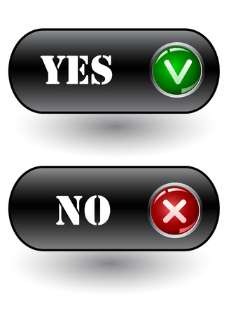 Yes and No check marks. Vector icons. vector eps10のイラスト素材