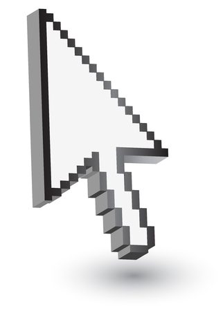 Pixelated pointer. Isolated on white.Vector eps10.のイラスト素材