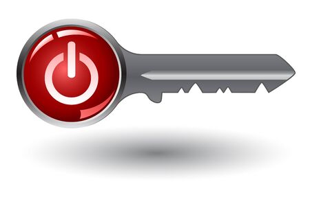Vector electronic key with electronic switch on/offのイラスト素材