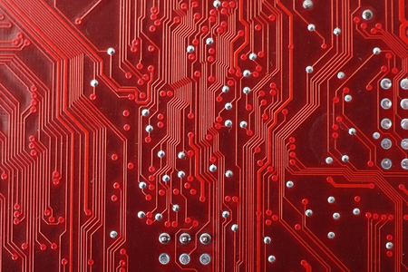 Circuit board. Electronic computer hardware technology. Motherboard digital chip. の写真素材