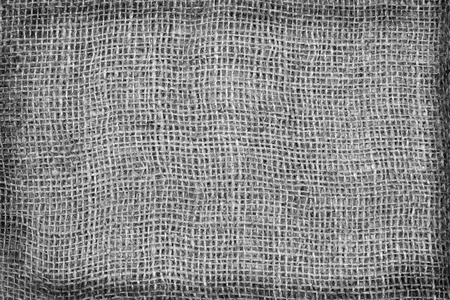 Burlap Background. Natural textured canvas, black and white tone.の写真素材