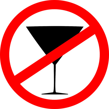 Prohibition sign icon. No drink. Vector illustrationのイラスト素材