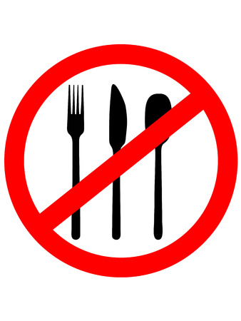 Prohibition sign icon. No food. Vector illustration.No Eating Signのイラスト素材