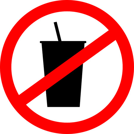 Prohibition sign icon. No drink. Vector illustration.のイラスト素材
