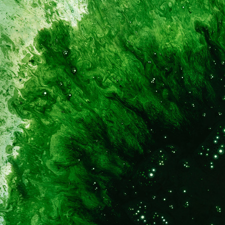Water and paint textures aerial view, abstract background