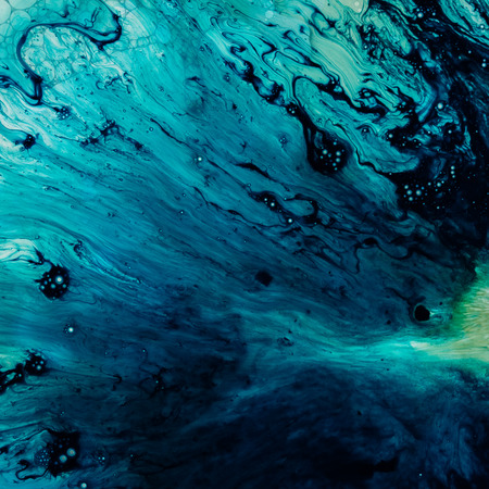 Water and paint textures aerial view, abstract backgroundの写真素材