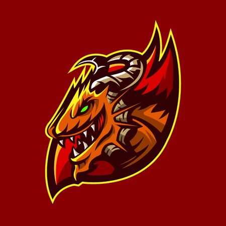 dragon sport logo vector illustration designのイラスト素材