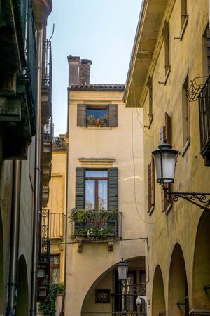 Building exteriors with arch in the ancient part of Padovaのeditorial素材