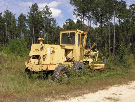 abandoned tractorの写真素材