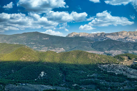 Beautiful sunny morning above the Cabeco d'Or mountains in Spain.Horizontal viewの写真素材