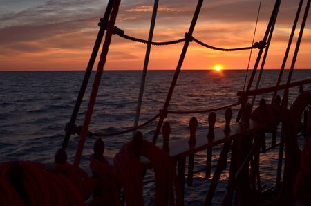 Sailing on Batlic Seaの写真素材