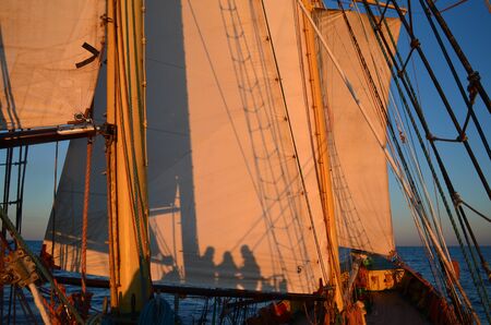 Shadows on sailsの写真素材