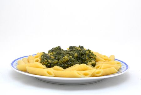 Pasta with spinachの写真素材